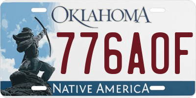 OK license plate 776AOF