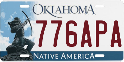 OK license plate 776APA