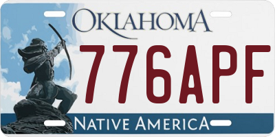 OK license plate 776APF