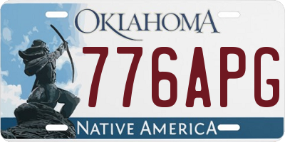 OK license plate 776APG