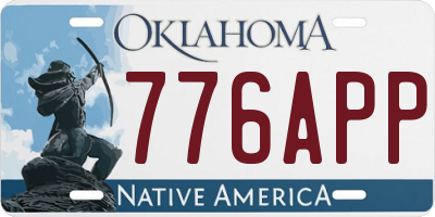 OK license plate 776APP