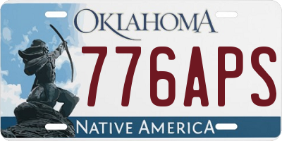 OK license plate 776APS