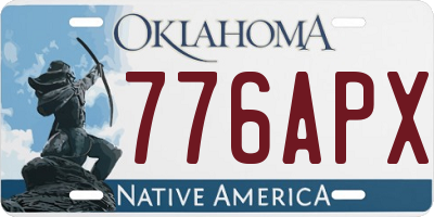 OK license plate 776APX