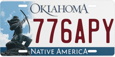 OK license plate 776APY