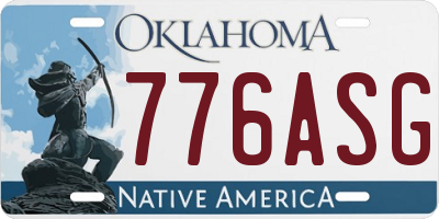 OK license plate 776ASG