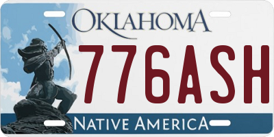 OK license plate 776ASH