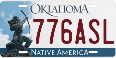 OK license plate 776ASL