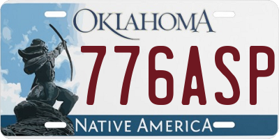 OK license plate 776ASP