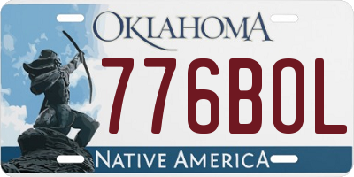 OK license plate 776BOL
