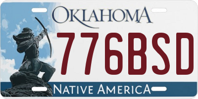 OK license plate 776BSD