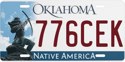 OK license plate 776CEK