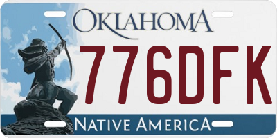 OK license plate 776DFK