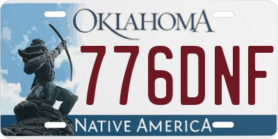 OK license plate 776DNF