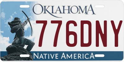 OK license plate 776DNY