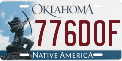 OK license plate 776DOF