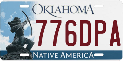 OK license plate 776DPA