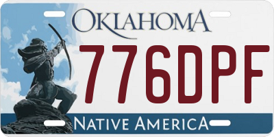 OK license plate 776DPF