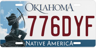 OK license plate 776DYF