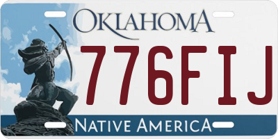 OK license plate 776FIJ