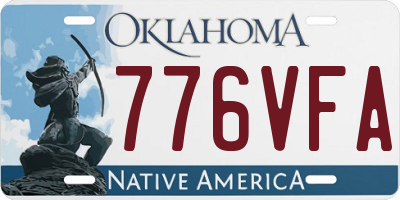 OK license plate 776VFA