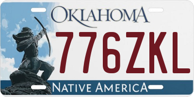 OK license plate 776ZKL