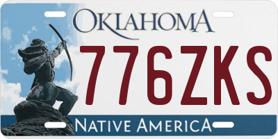 OK license plate 776ZKS