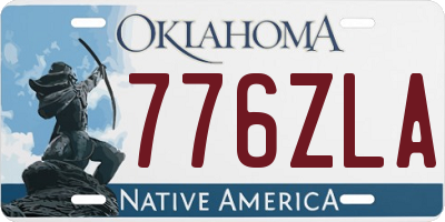 OK license plate 776ZLA