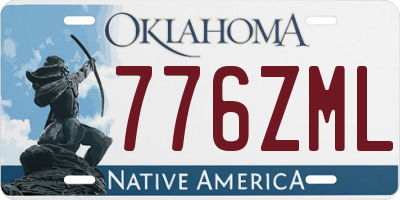 OK license plate 776ZML