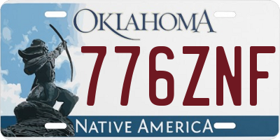 OK license plate 776ZNF