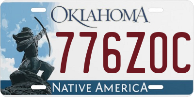OK license plate 776ZOC
