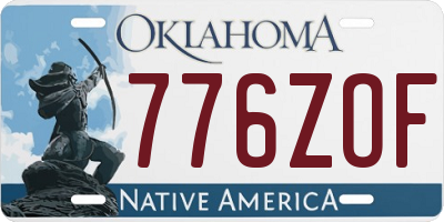 OK license plate 776ZOF