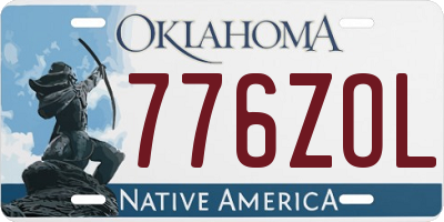 OK license plate 776ZOL