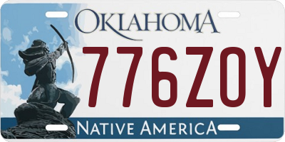 OK license plate 776ZOY