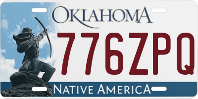 OK license plate 776ZPQ