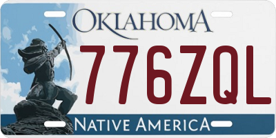 OK license plate 776ZQL