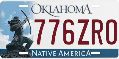 OK license plate 776ZRO