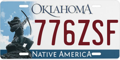 OK license plate 776ZSF