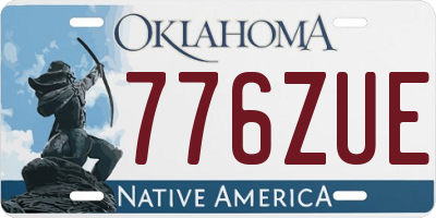 OK license plate 776ZUE