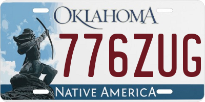 OK license plate 776ZUG