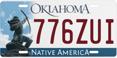 OK license plate 776ZUI