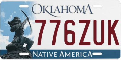 OK license plate 776ZUK