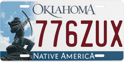 OK license plate 776ZUX