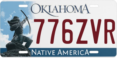 OK license plate 776ZVR