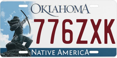 OK license plate 776ZXK