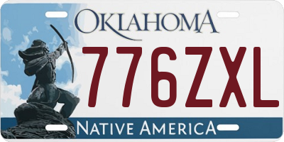 OK license plate 776ZXL