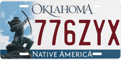 OK license plate 776ZYX