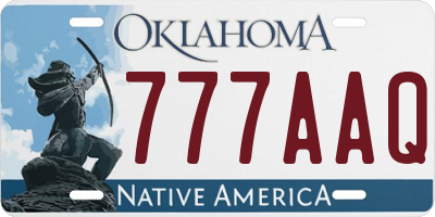 OK license plate 777AAQ