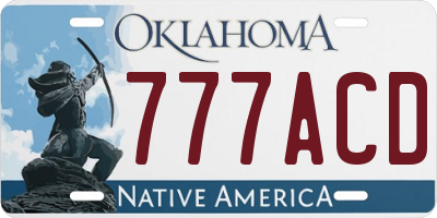 OK license plate 777ACD