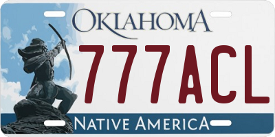 OK license plate 777ACL