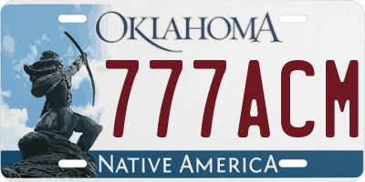 OK license plate 777ACM